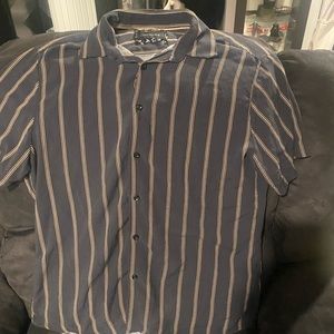 Mens Dark Grey Visive Stripe Button Down